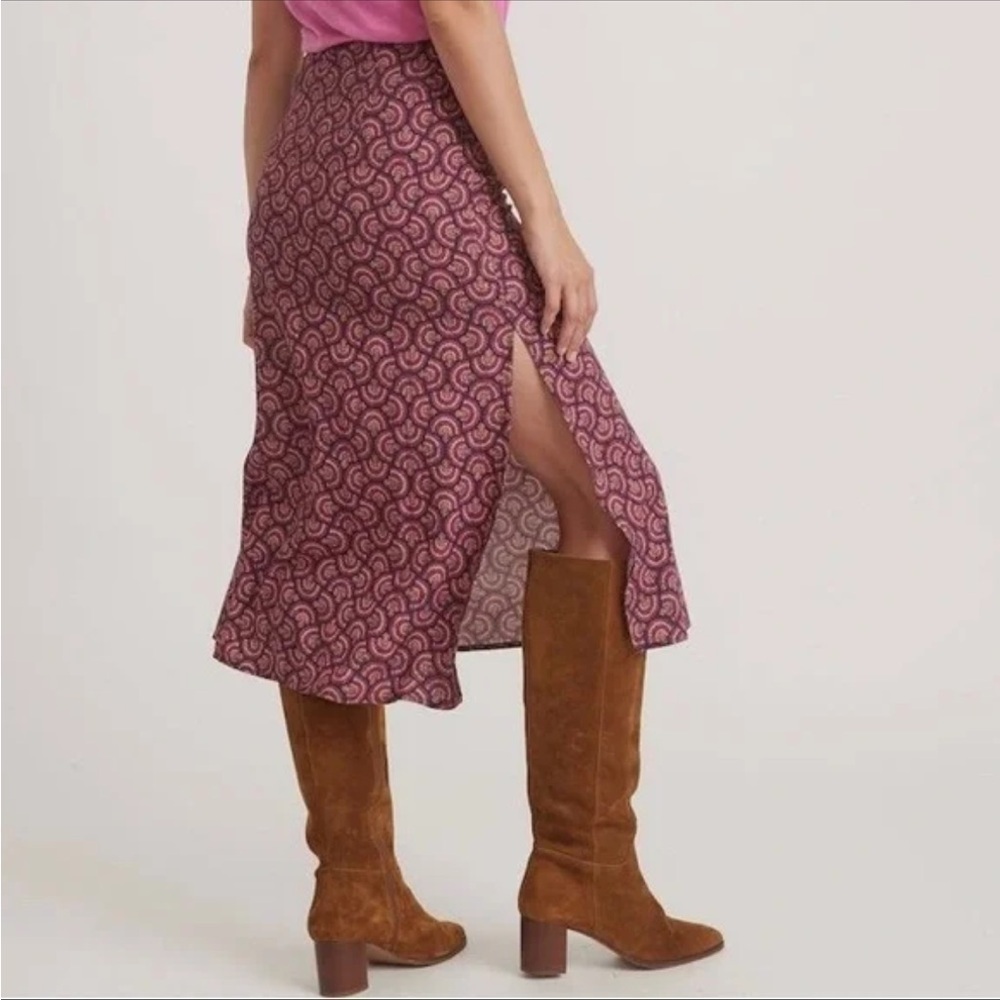 Marine Layer Pink and Purple Midi Skirt